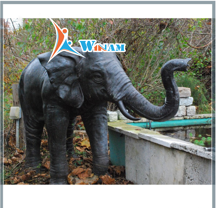 Garden Art Decor Vintage Bronze Elephant Statue