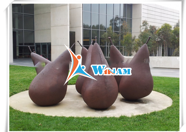 Wrought fashion sculpture fruit corten steel pear christmas decor top craft