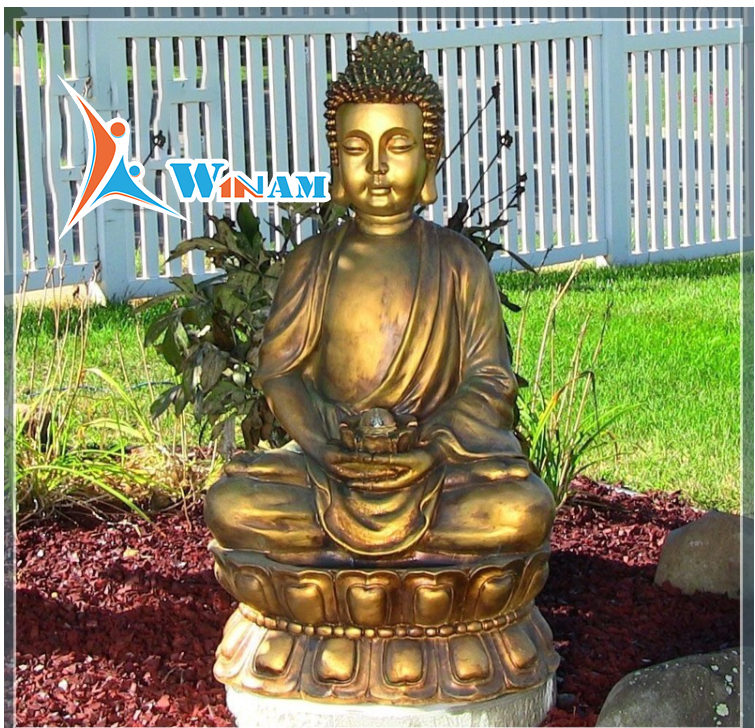 Garden Use Brass Thai Buddha Statue