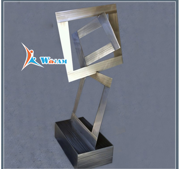 Fashion Brushed Stainless Steel Table Art Sculpture Home Decor