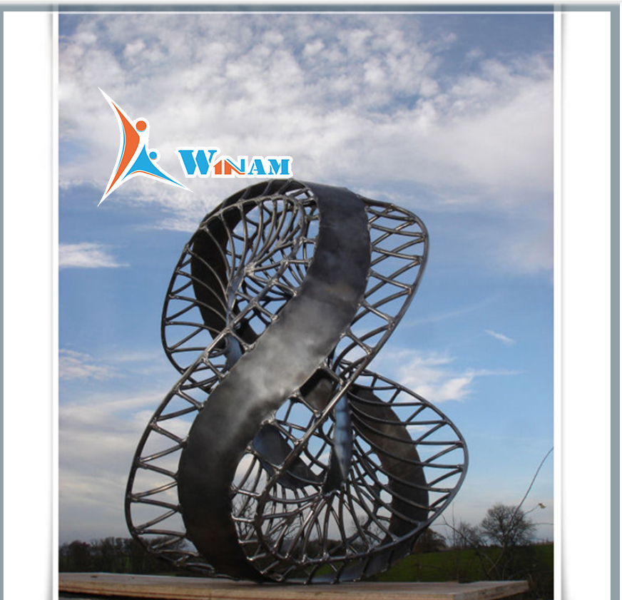 Contemporary stainless steel outdoor urban sculpture