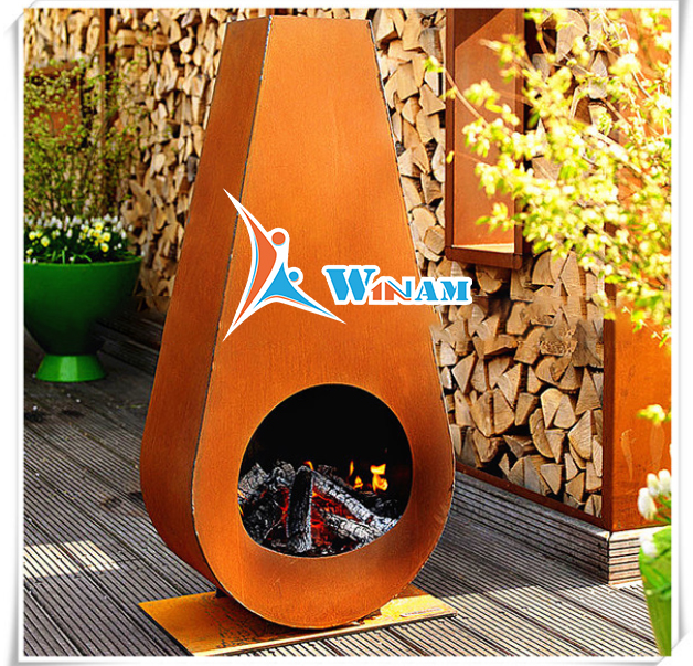 Hot christmas decor home corten steel outdoor fire pit sculpture
