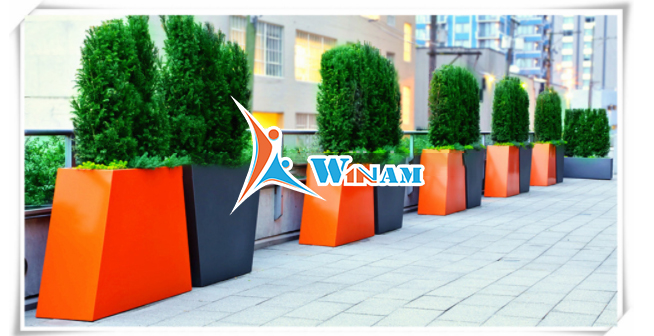 Europ Style Colorful Flowerpot Stainless Steel Planter