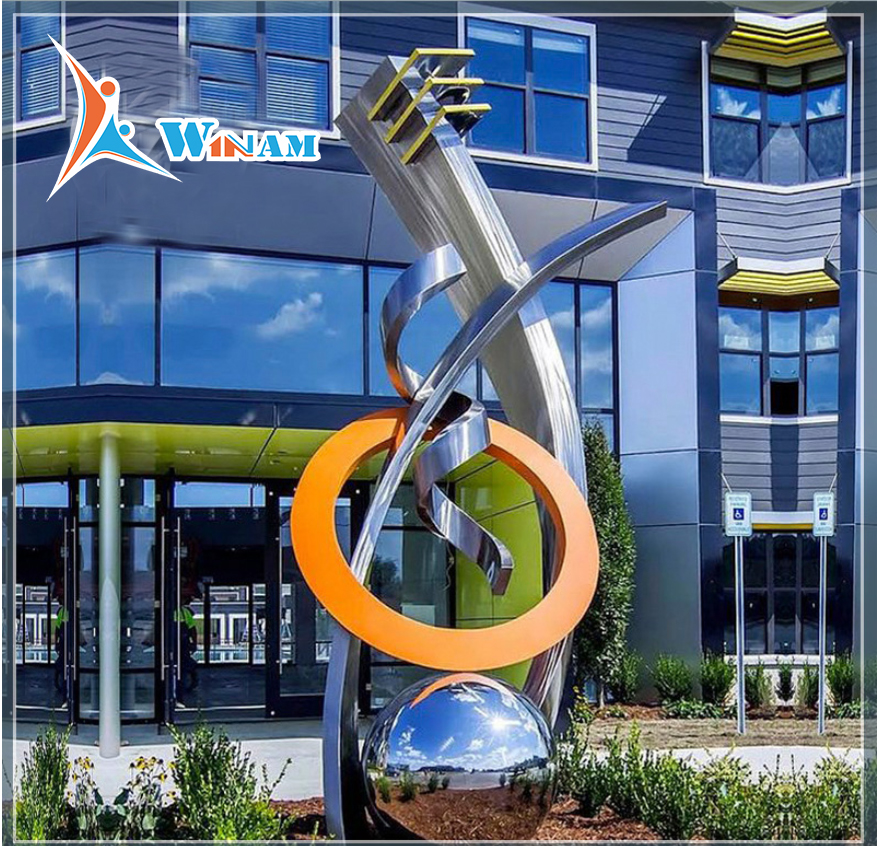 Polishing Surface Custom Design Stainless Steel Hotel Sculpture