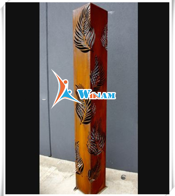 Modern cuboid metal craft corten garden steel sculpture