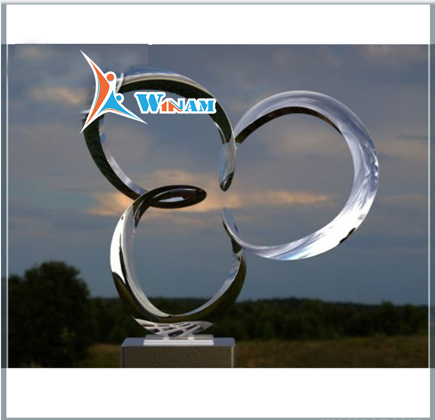 High polish finish abstract hotel sculpture