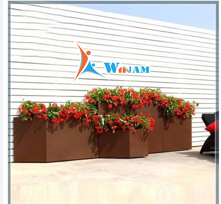 Wrought Product Swimming Pool Decoration Corten Steel Flower Planter