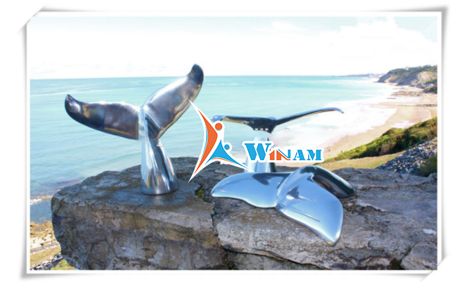 Seaside unique fishtail stainless steel decorative sculpture