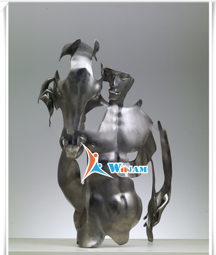 Modern Abstract Stainless Steel Animal Horse Sculpture
