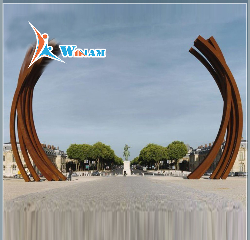 Large Corten Steel Arc Sculptures For Sale