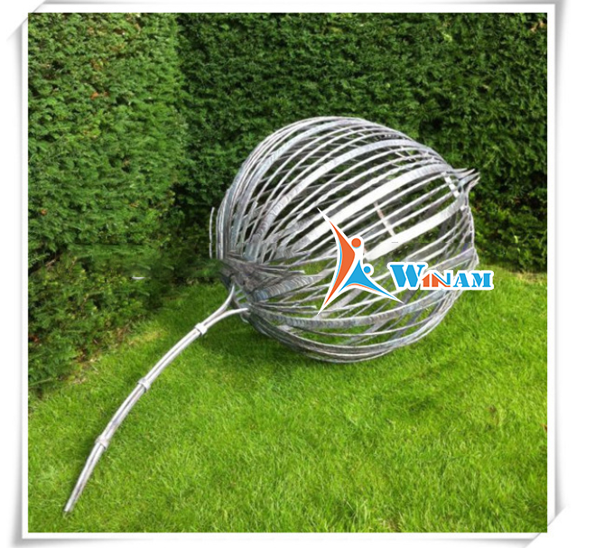 Contemporary outdoor metal steel dandelion sculpture