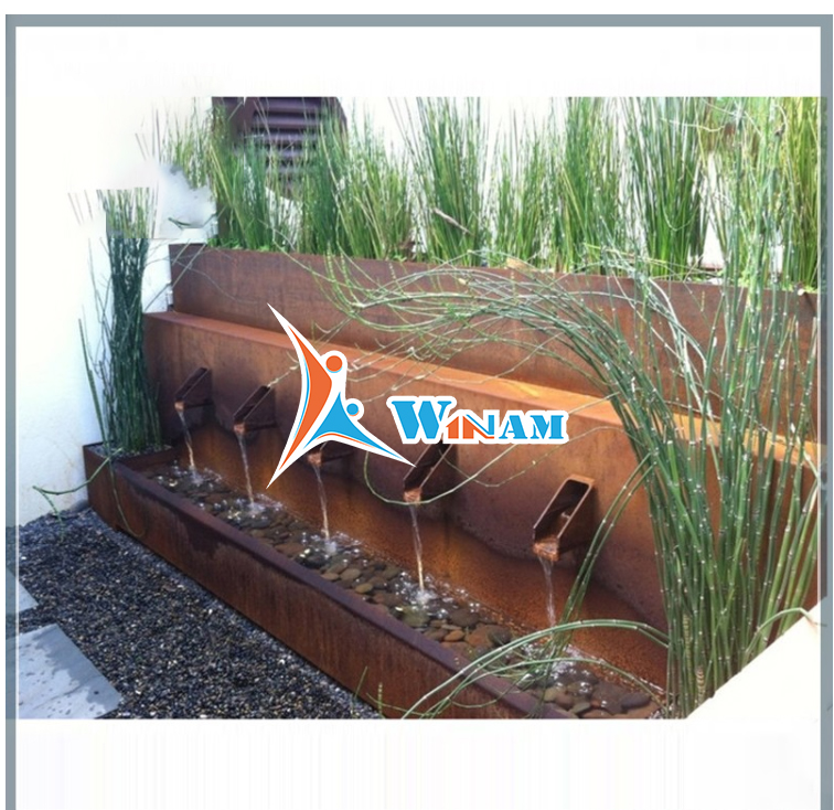 Garden contemporary decoration corten steel fountain