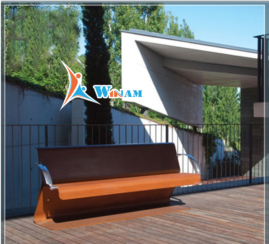 Modern Outdoor Garden Corten Steel Metal Chair