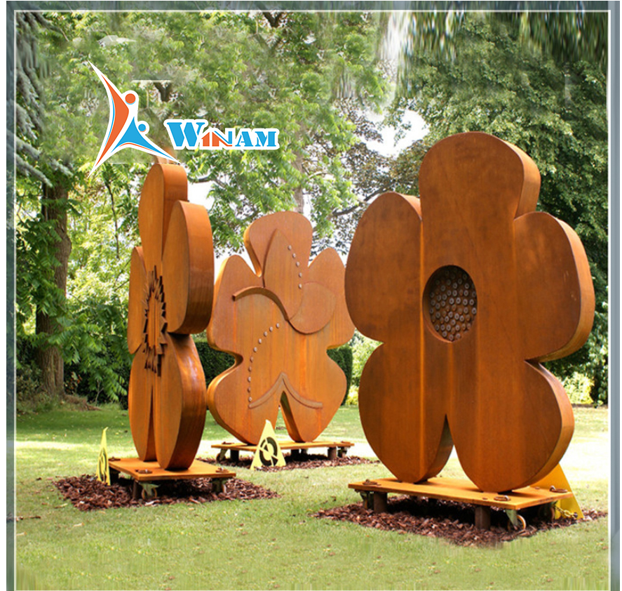 Outdoor Fashion Corten Steel Garden Sculpture For Sale