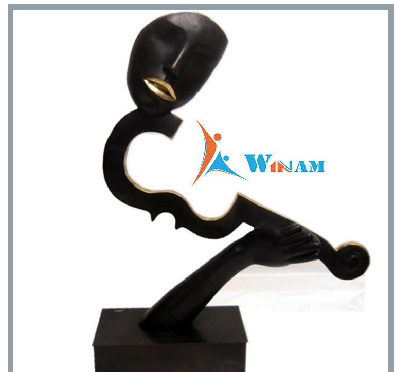 Abstract Musician Bronze Figure Indoor Statue