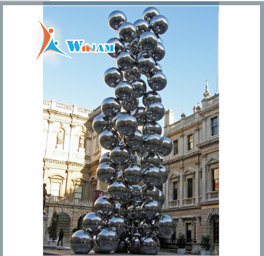 Contemporary Garden 80 Balls Polished Stainless Steel Sculpture