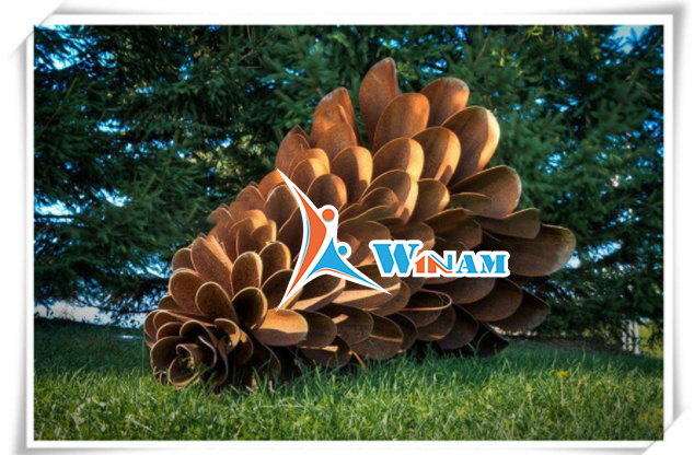 Plant corten steel seed craft garden pinecone christmas decor