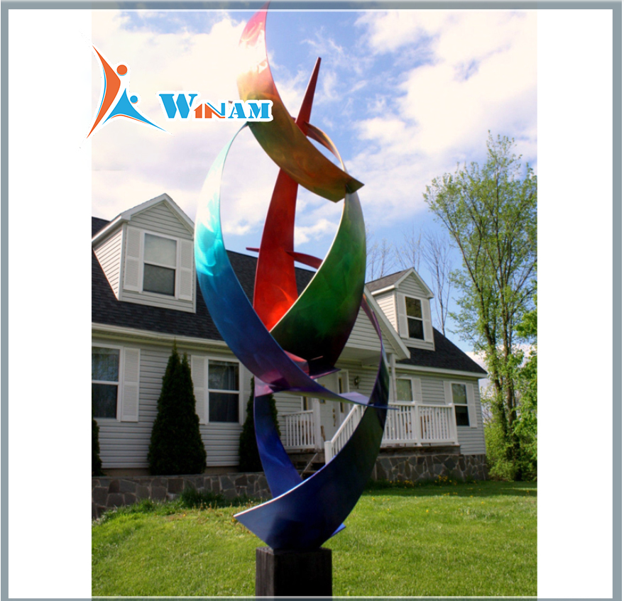 Colorful house stainless steel decorative sculpture