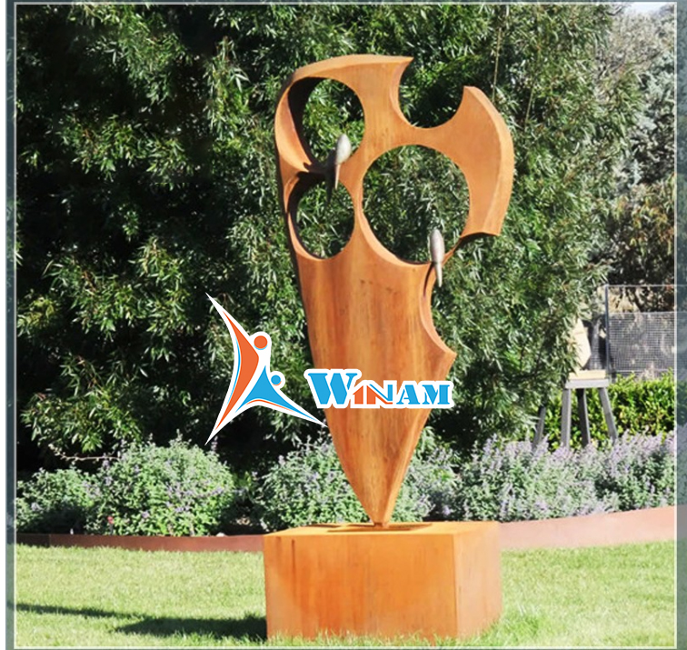 Charming Abstract Corten Steel Garden Sculpture UK