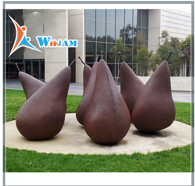 Life Size Corten Steel Pear Sculpture for Park Use