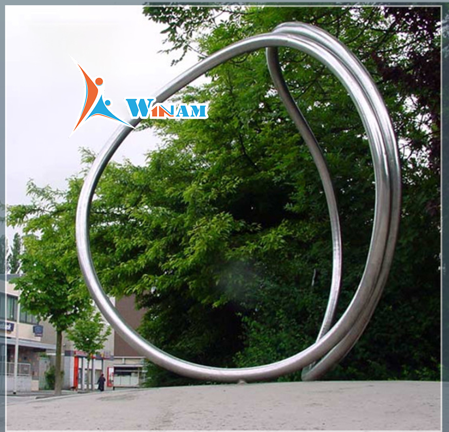 Stainless steel outdoor metal ring large sculptures