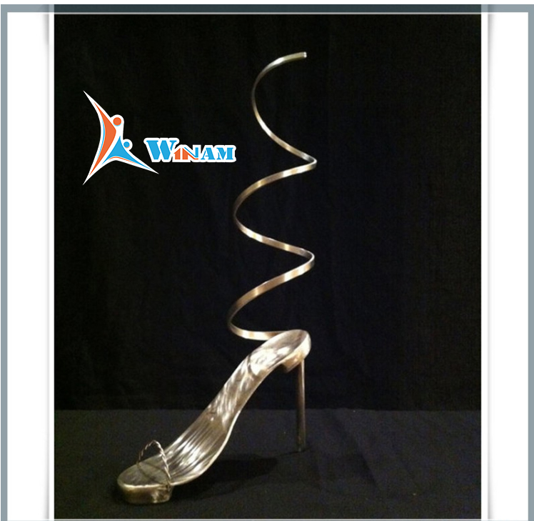 Unique Golden High Heel Stainless Steel Sculpture