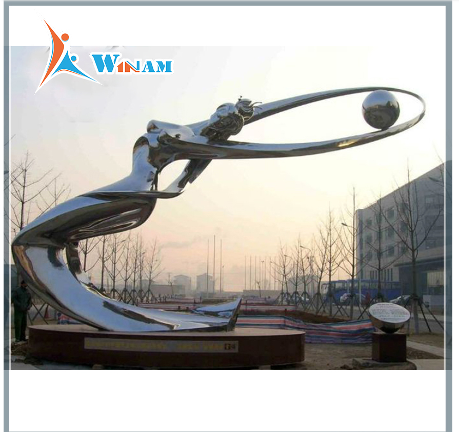 Stainless steel large metal figures statue for public decoration