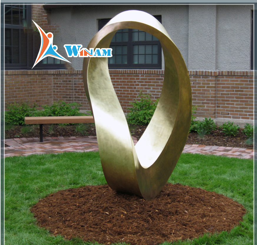 Modern Metal Gold Outdoor Garden Ring Decor Sculpture