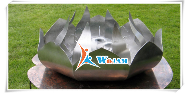 India hot unique flower top stainless steel lotus water fountain