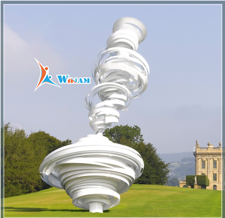Famous art painted metal Tornado large modern garden sculpture