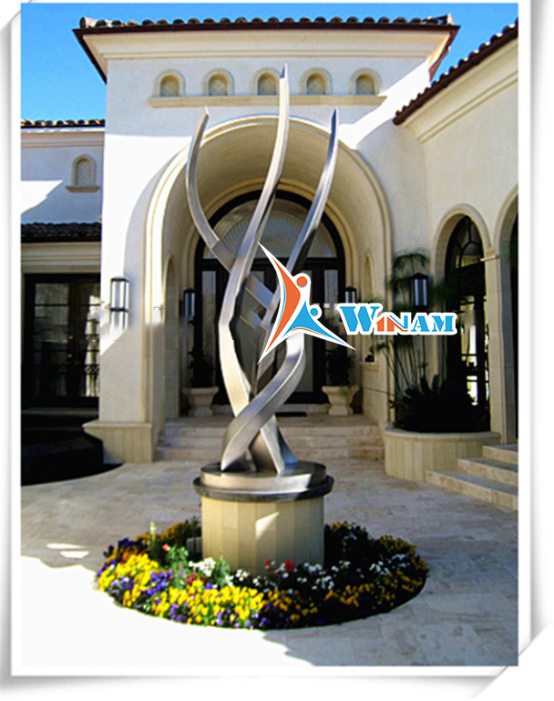 Hot new product home decor india stainless steel ribbon cross sculpture