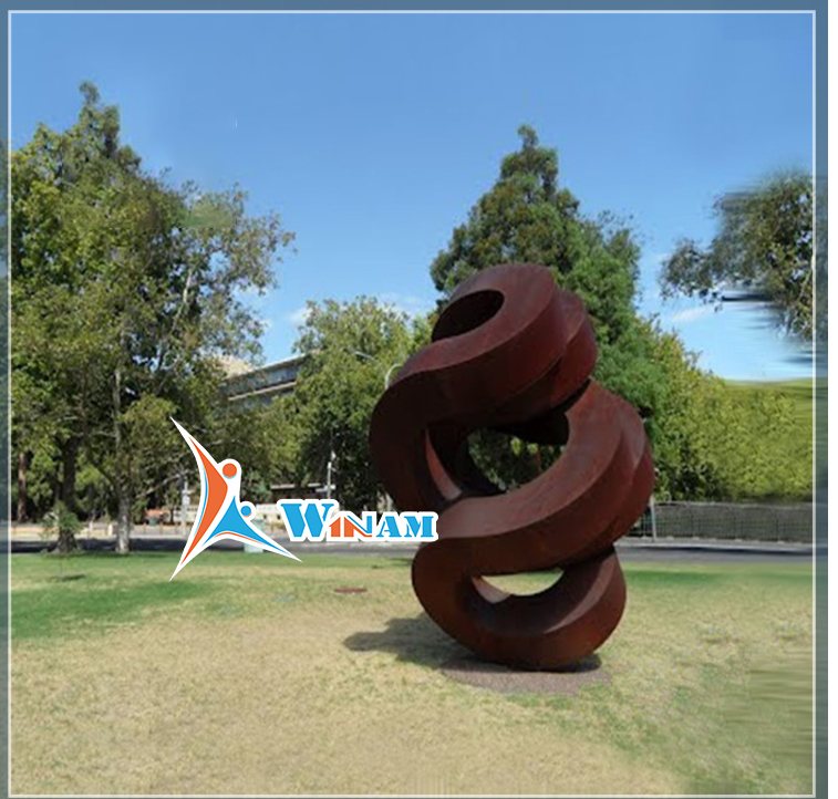 Wangstone Corten Steel Modern Abstract Sculpture For Garden Decoration