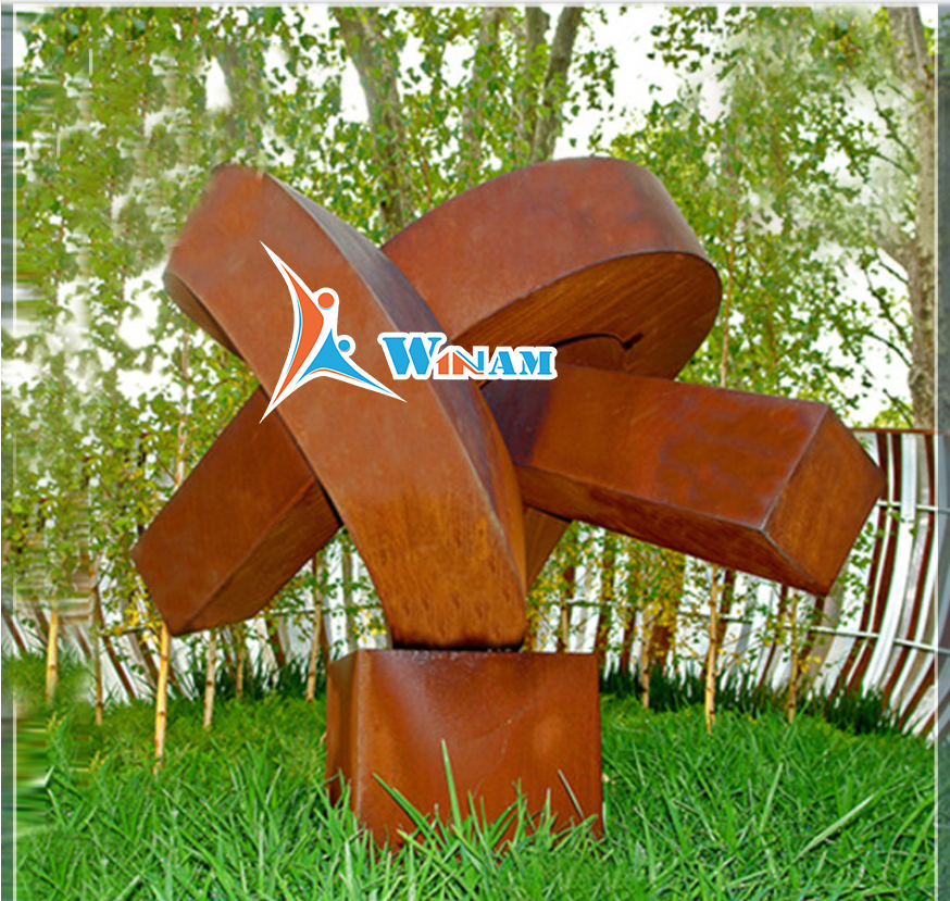 Garden corten steel abstract metal art sculpture for sale
