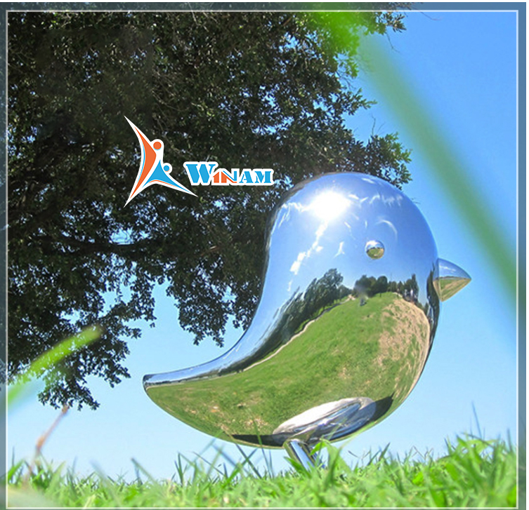 Outdoor Metal Stainless Steel Bird Sculpture