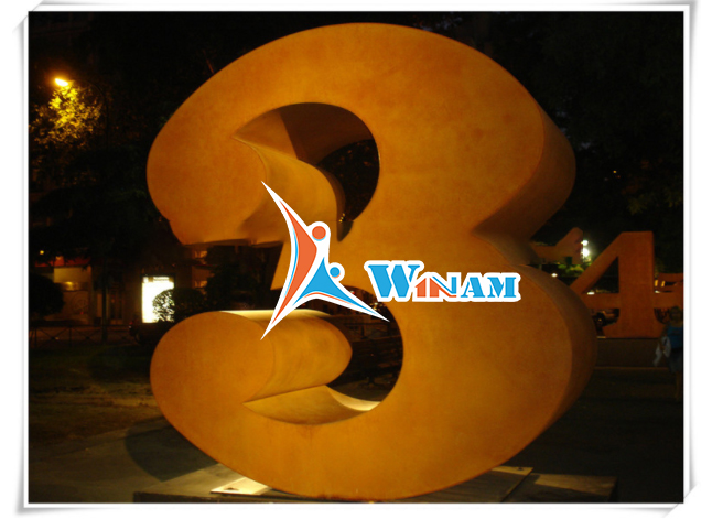 Vintage hot chic christmas decor garden corten steel number sculpture