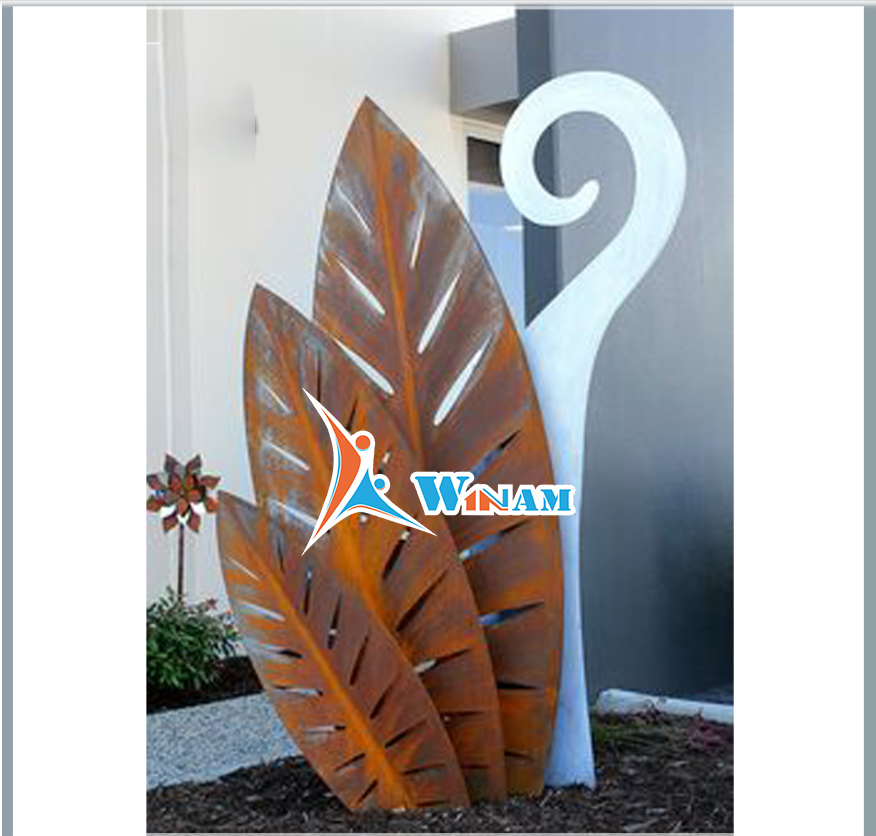 Metal Corten Steel Decorative Leaf Sculpture