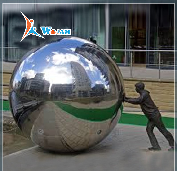 Outdoor Decoration metal welded stainless steel large sphere sculpture