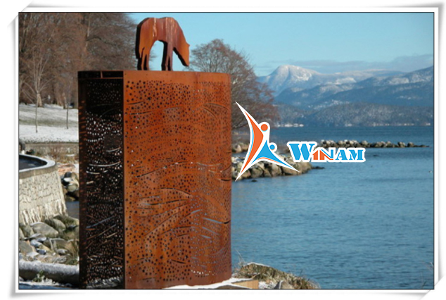 Large corten steel animal sculpture