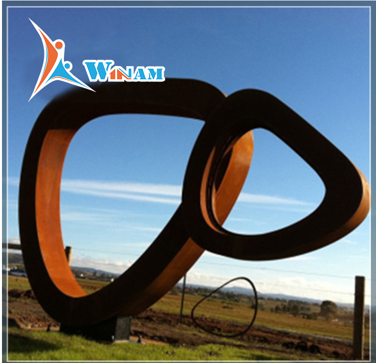 Large Metal Modern Corten Steel Garden Sculpture