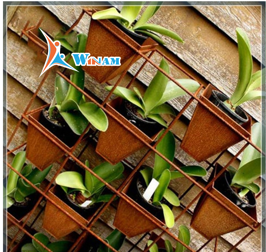 Indoor Corten Steel Flower Pot Decoration