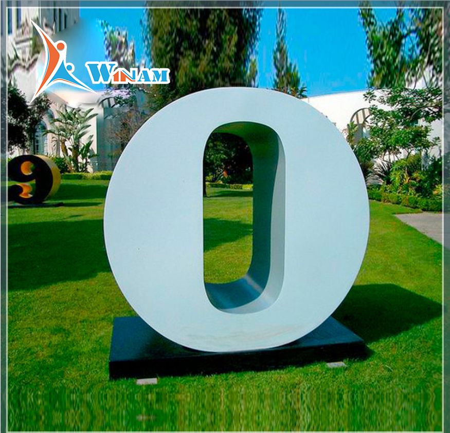 Stainless Steel Number Zero Sculpture For Garden