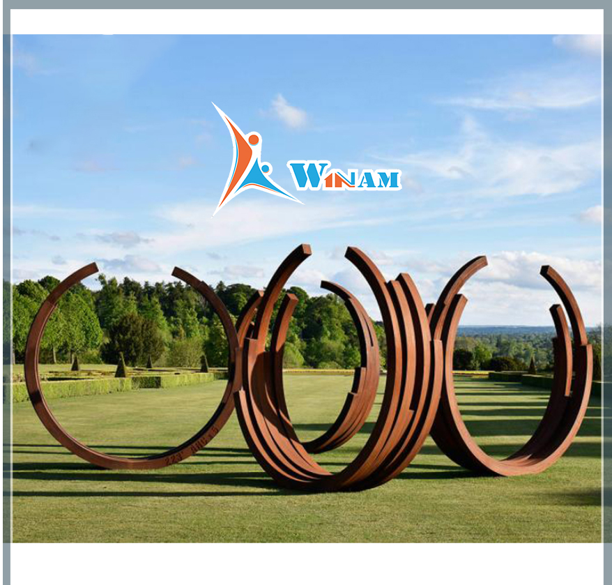 Garden Art Decoration Large Corten Steel Ring Sculpture