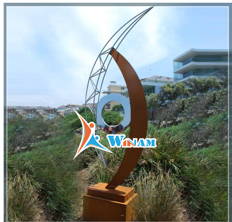 Contemporary Outdoor Garden Metal Corten Steel Pop Art Sculpture