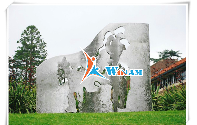 Outdoor handicraft metal sheet stainless steel abstract sculpture