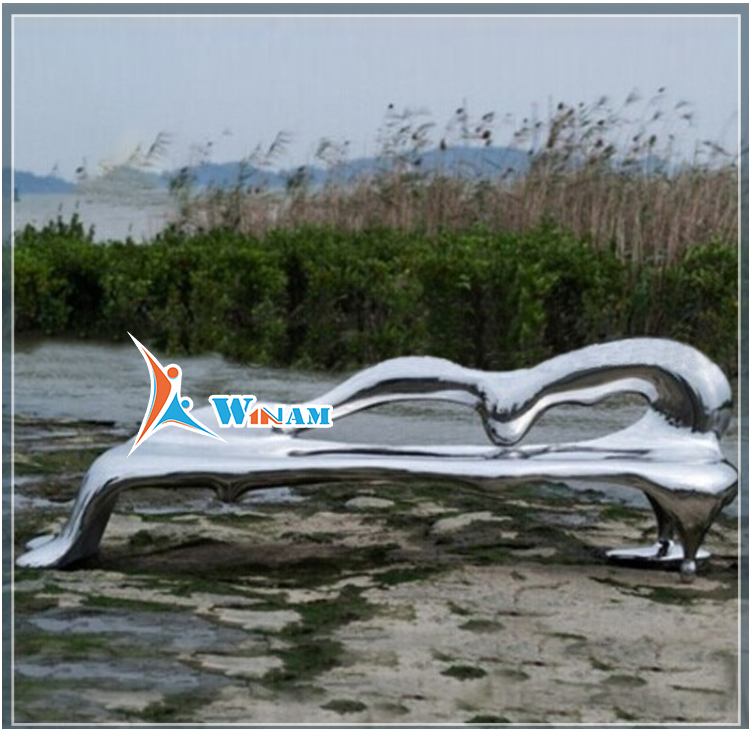 Luxury Art Decoration Stainless Steel Chair Sculpture For Garden