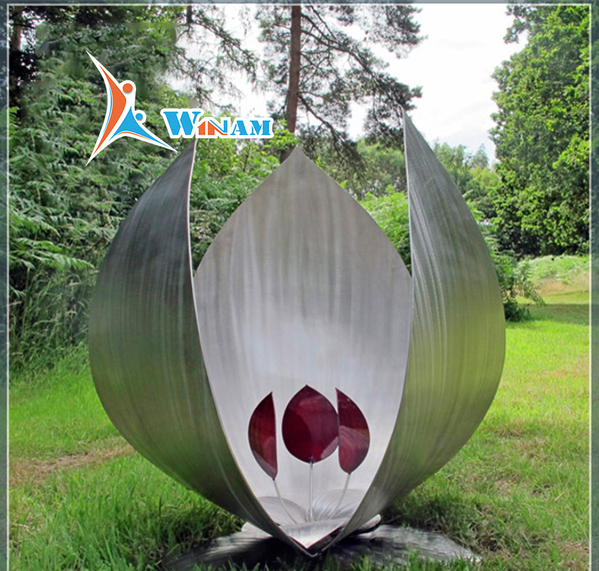 Stainless steel artificial plant garden ornament art metal sculptures