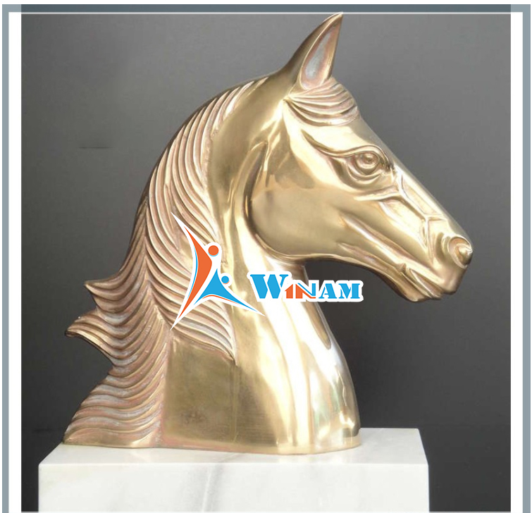 Hotel Decor Luxury Brass Horse Head Sculpture