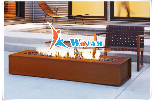 Handmade Wrought Christmas Decor Home Small Corten Steel Fire Pit Sculpture