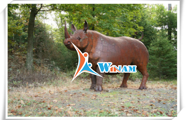 New product africa life size rhino corten steel animal statues