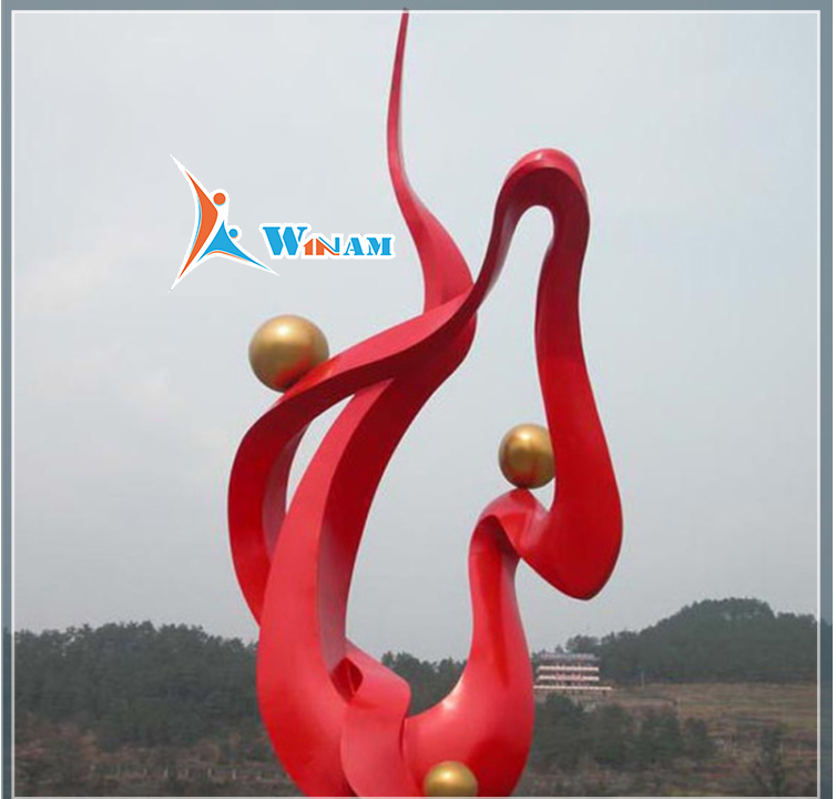 Factory Custom Modern Large Stainless Steel Outdoor Sculpture With Painted